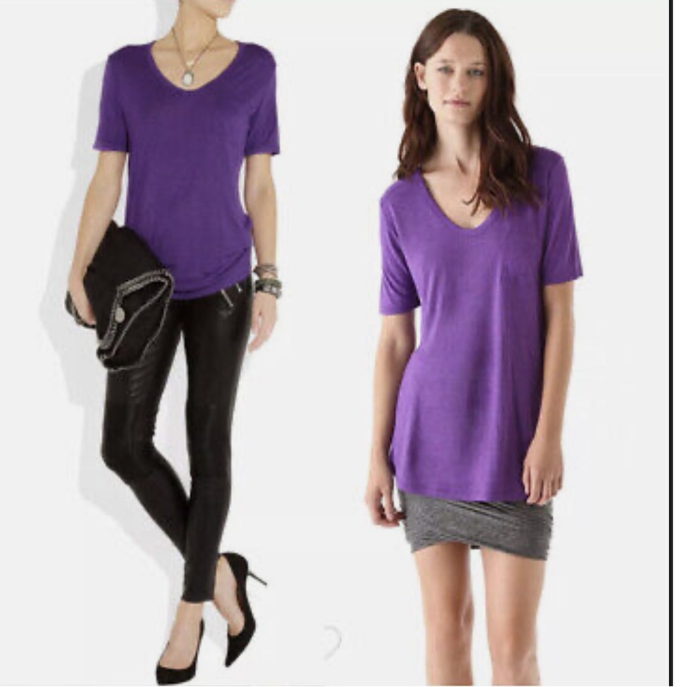 NWT Women’s T by Alexander Wang XS Orchid Purple Classic Tee with Pocket